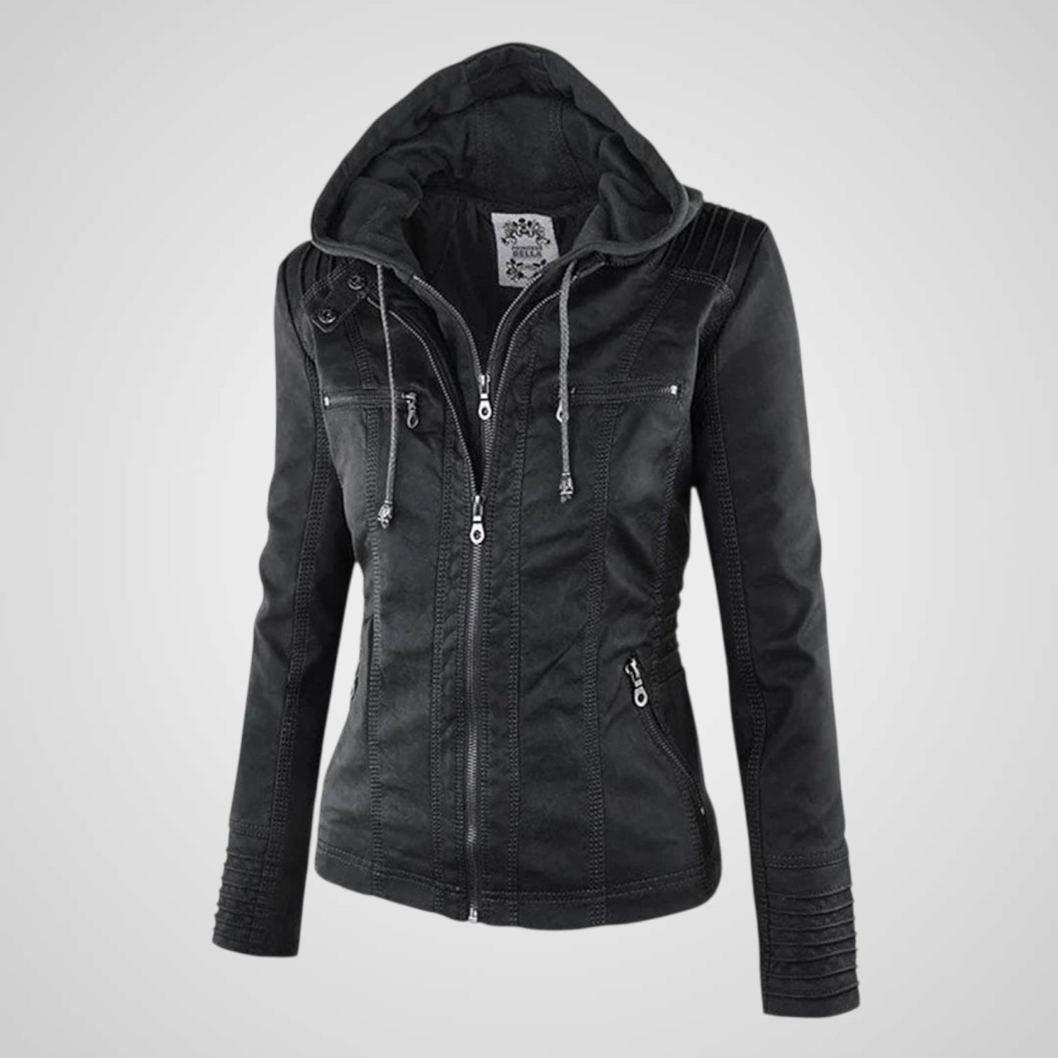 Olivia | Waterproof Women's Leather Jacket with Hood