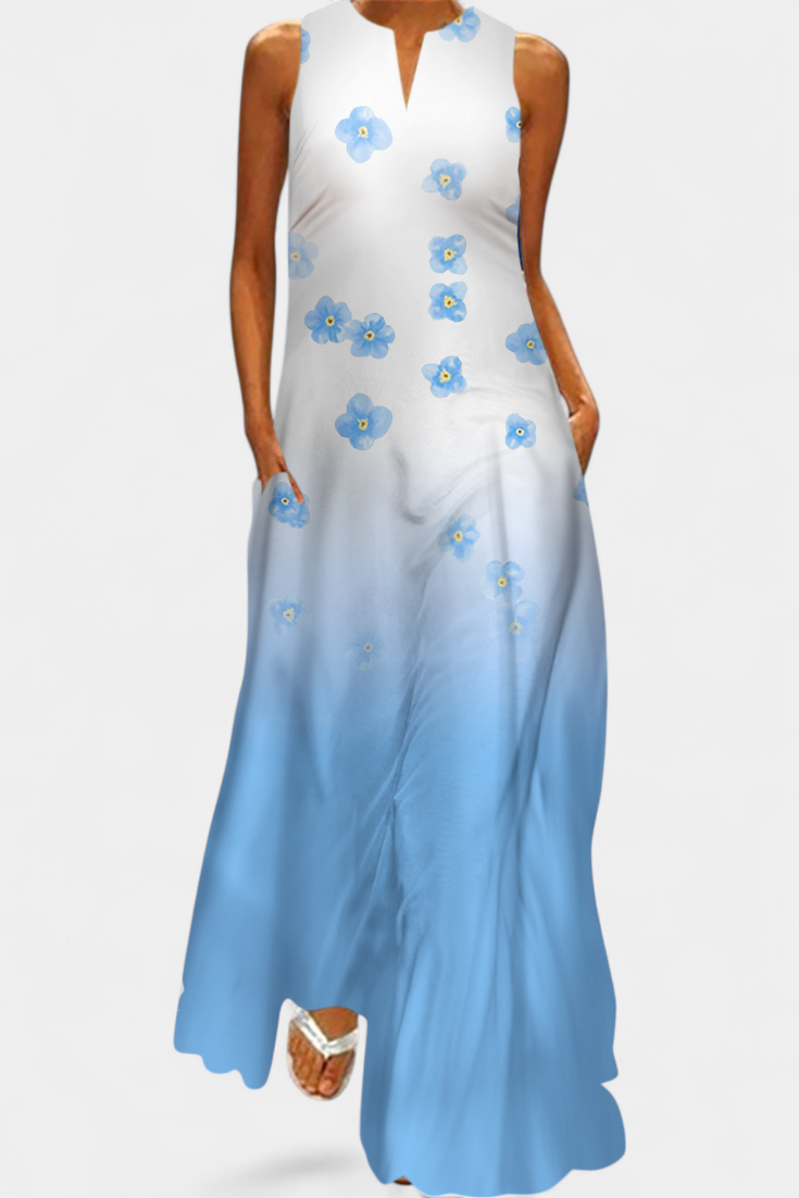 Enna Multicolor Sleeveless Dress with V-Neck